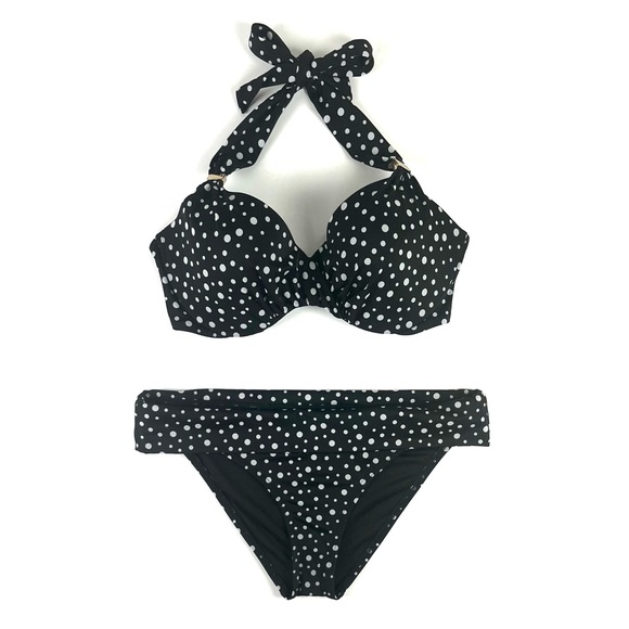 Victoria’s Secret Polka Dot Unforgettable Demi Top & Foldover Bottom Bikini - Picture 2 of 10